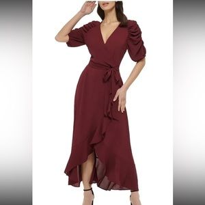 Kensie Burgundy Wrap Dress